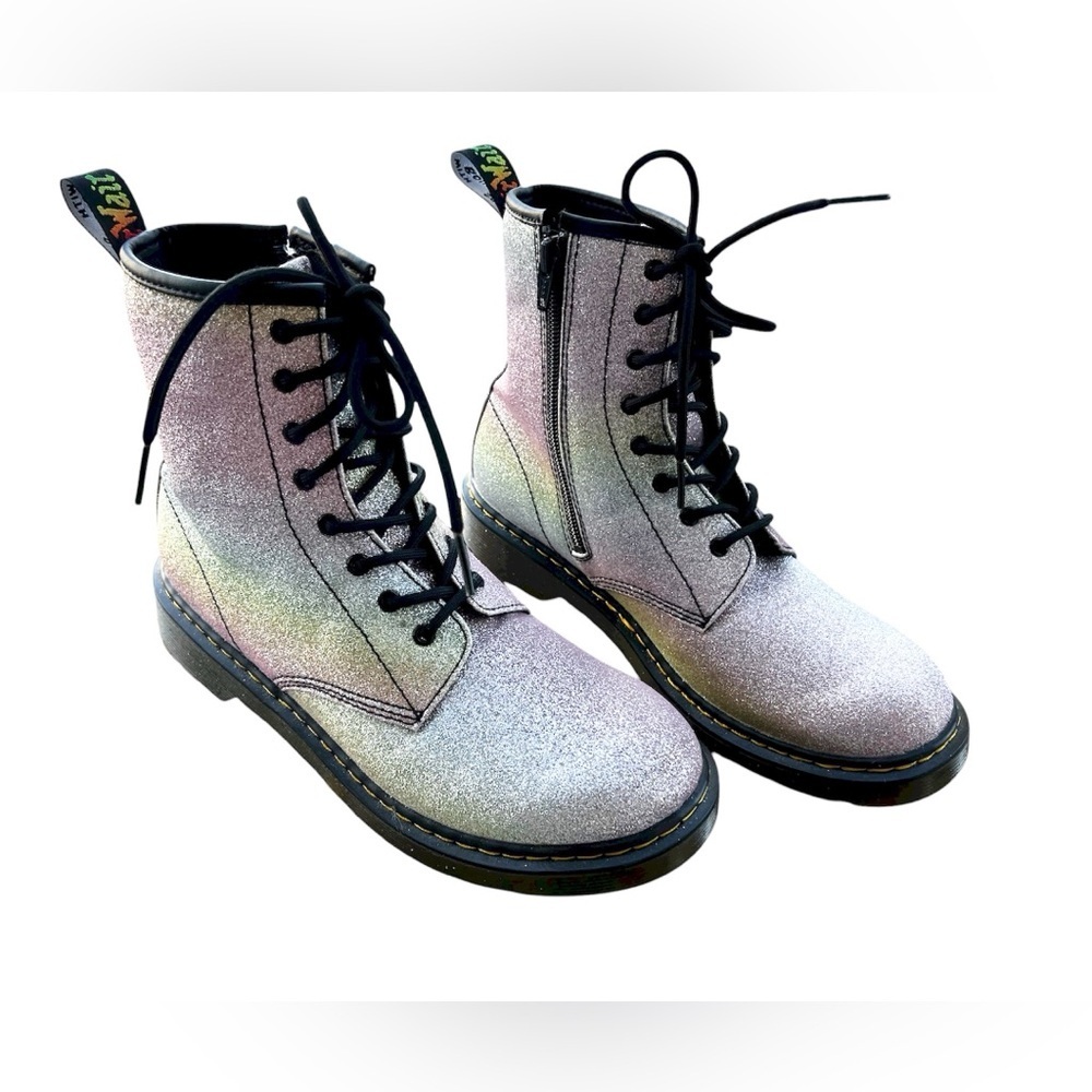 Dr Martens 1460 Pascal Multi Glitter Boots Womens 7 Rainbow Sparkle 8 eye Fairy